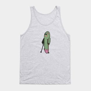 Cute girl injured cactus colored Tank Top